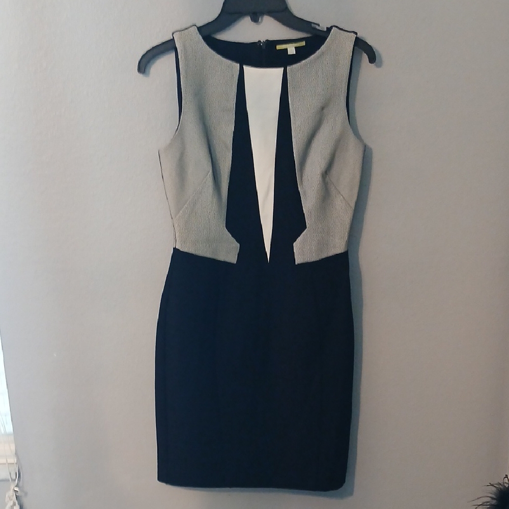 Gianni Bini Black and Gray Midi Dress
